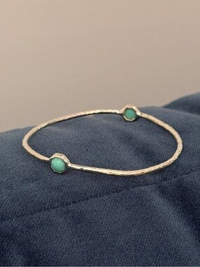 Ippolita Sterling Silver Turquoise 2-Stone. Bangle Bracelet